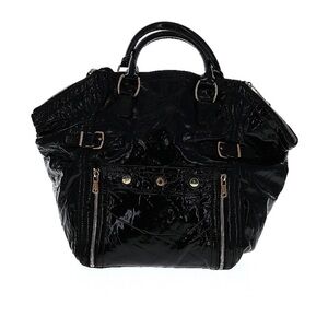 YSL Black Patent Leather Downtown Tote Bag Handbag - Yves Saint Laurent
